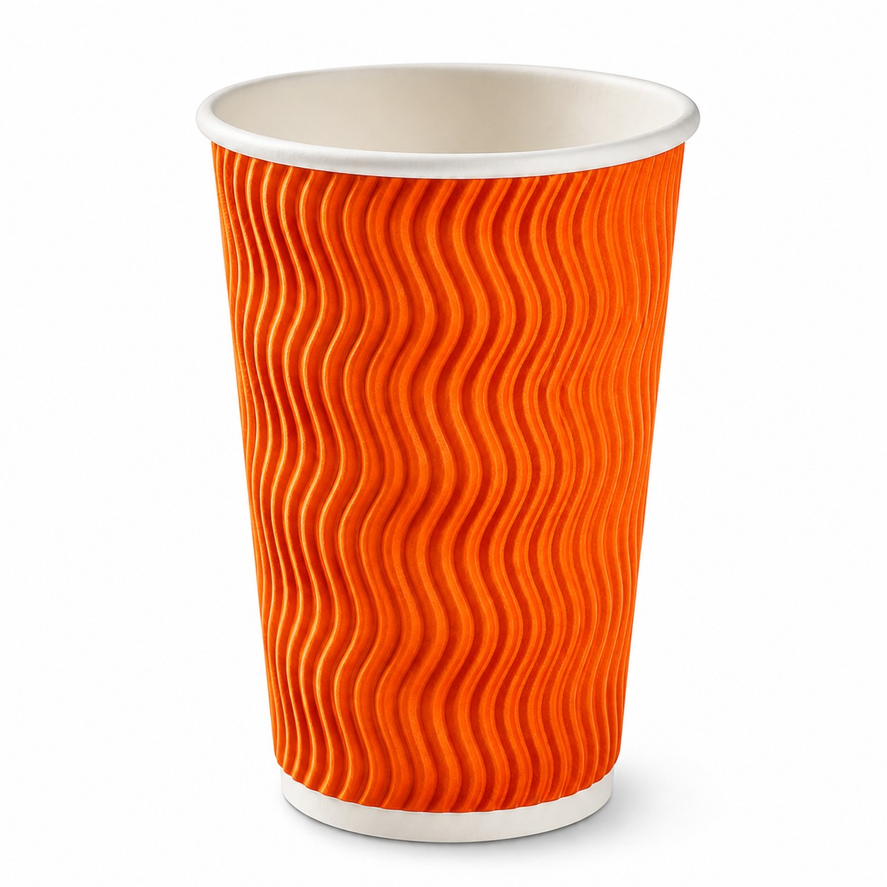Insulated Ripple Paper Drink Cup — Orange