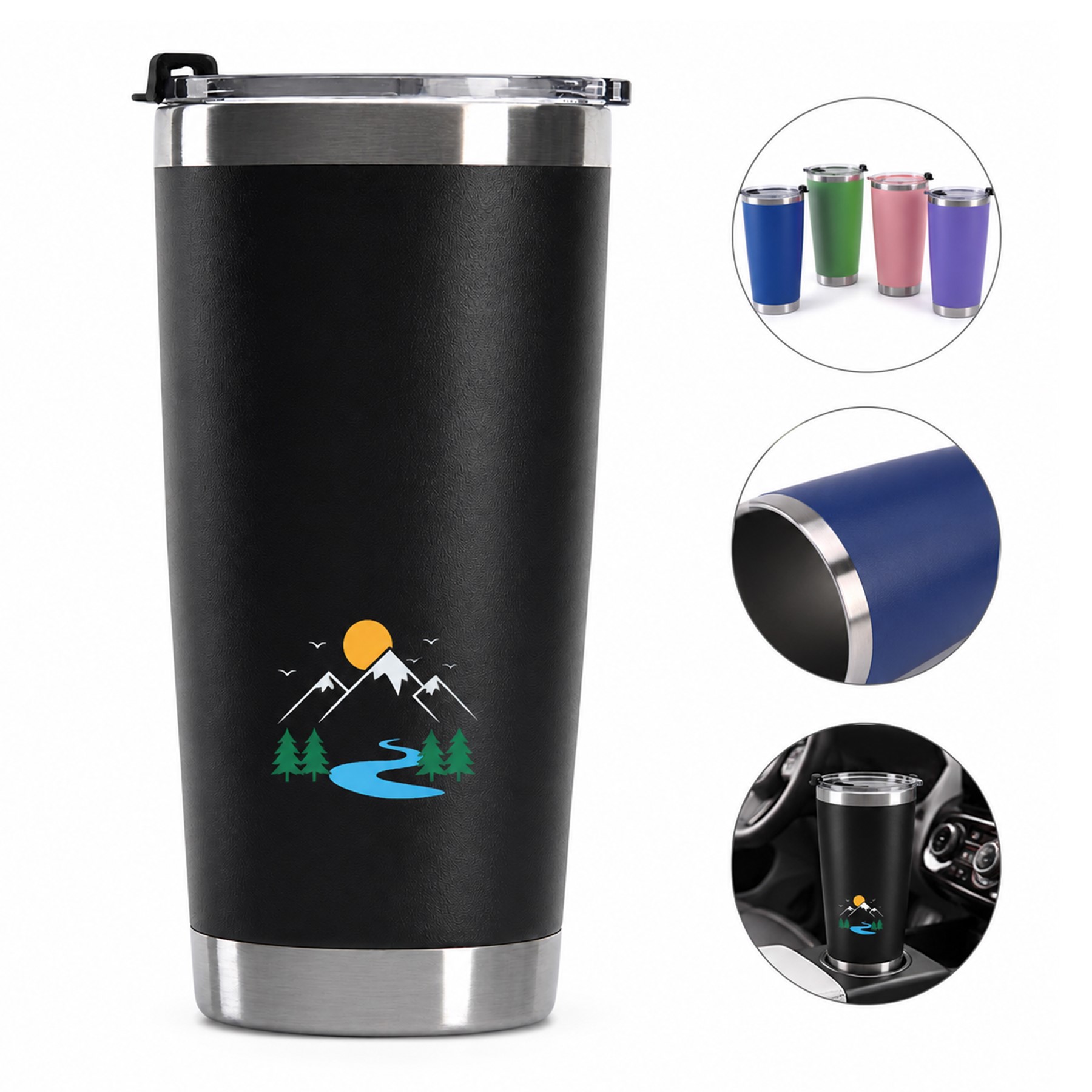 Compact Tapered Stainless Steel Travel Cup