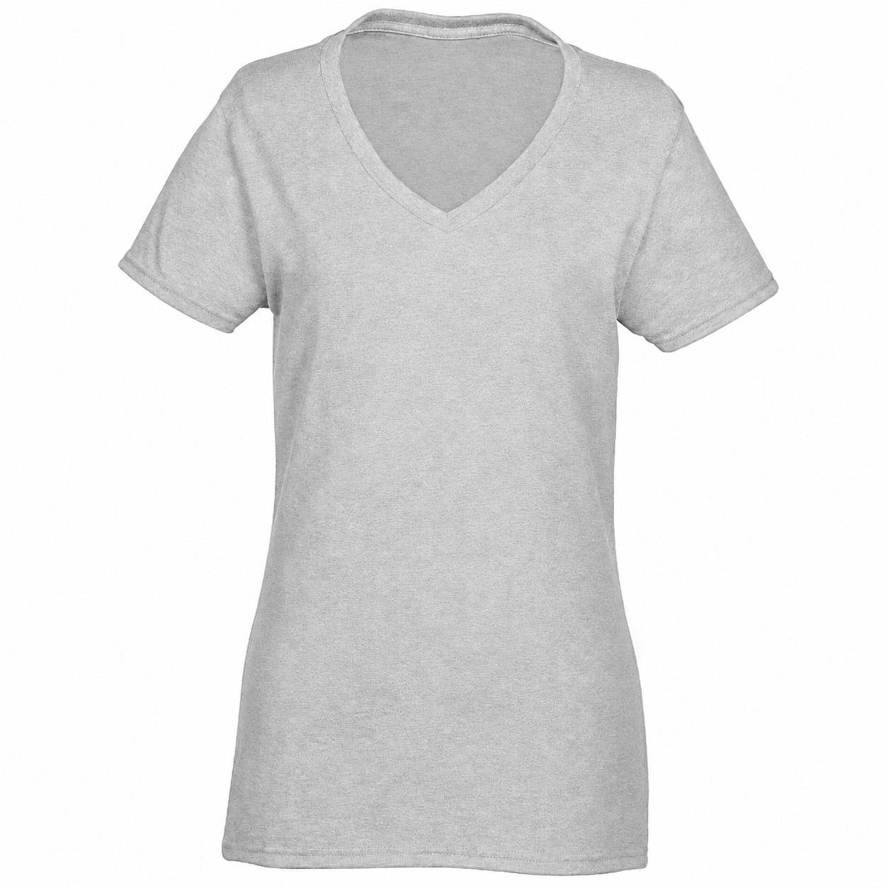 Heavy Cotton V Neck Shirt — Silver