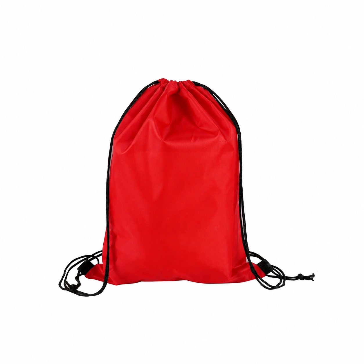 210D Polyester Drawcord Closure Drawstring Bag — Red