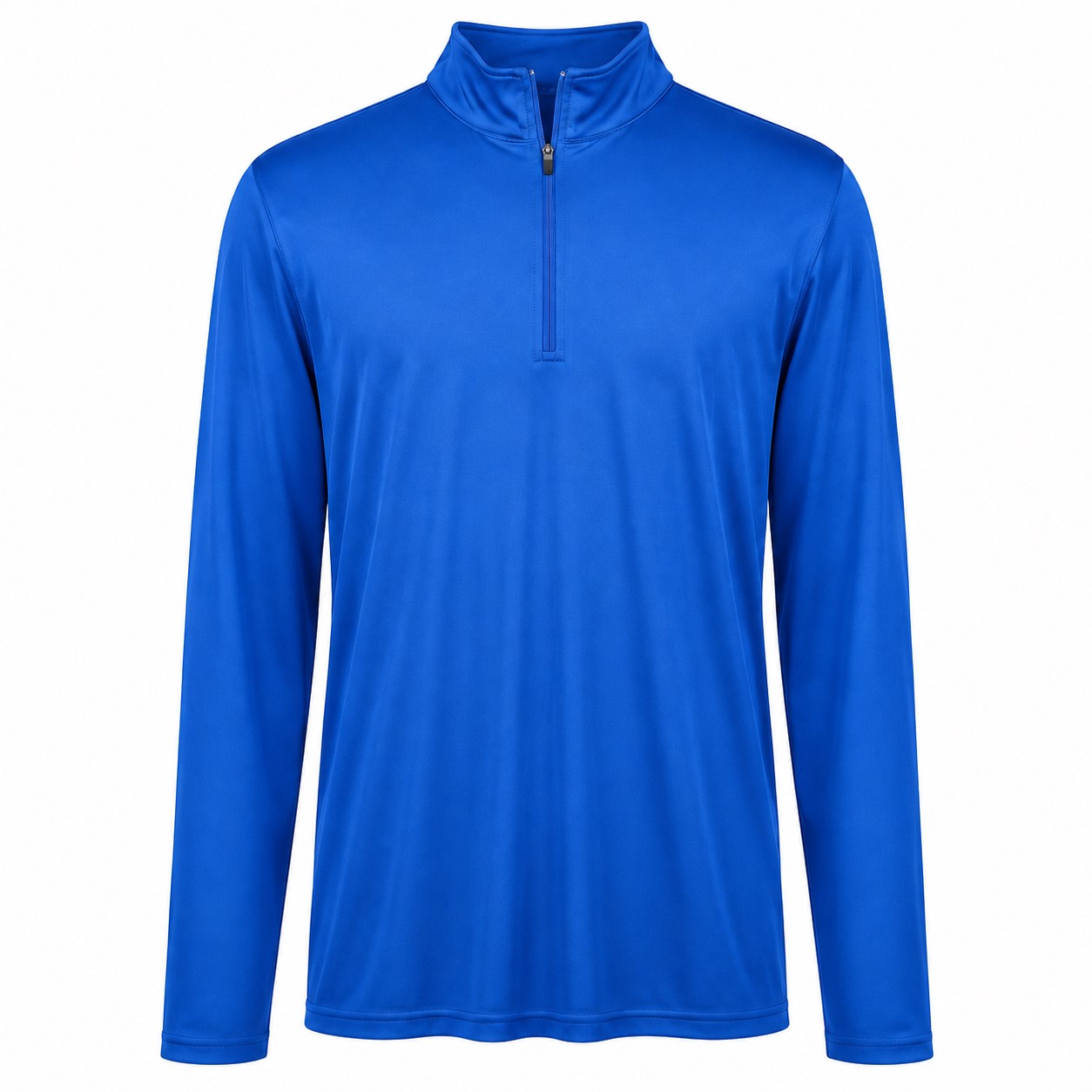 Men's Polyester Quarter Zip Team Pullover — Blue