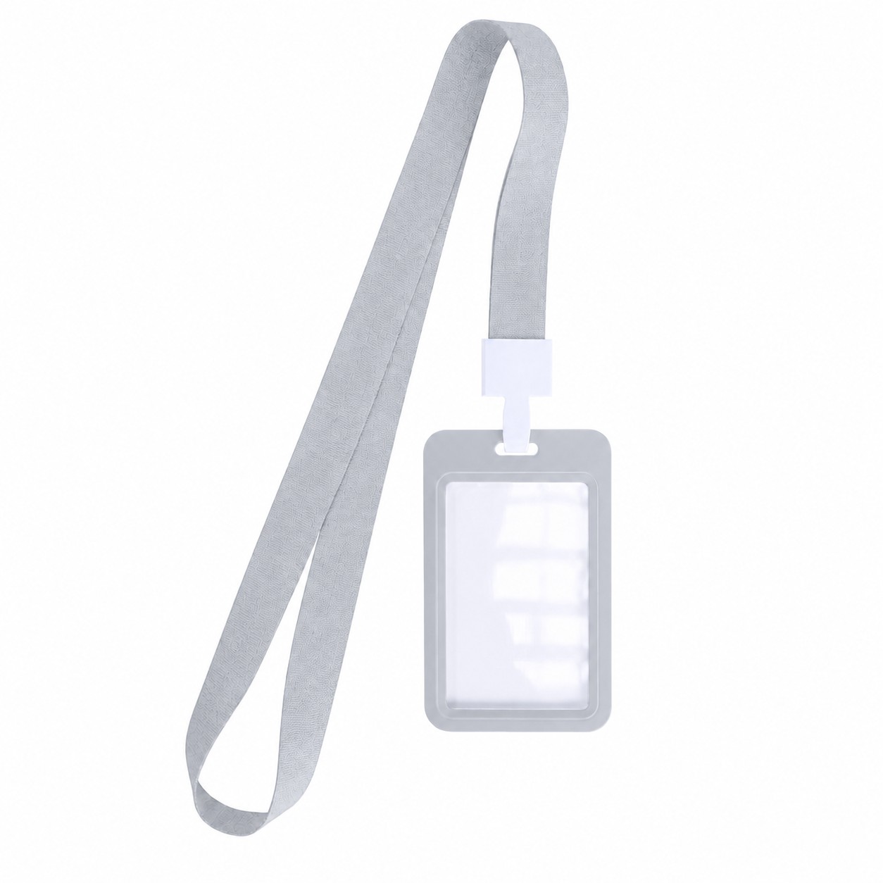 Vertical Sliding Badge Holder Lanyard — Silver