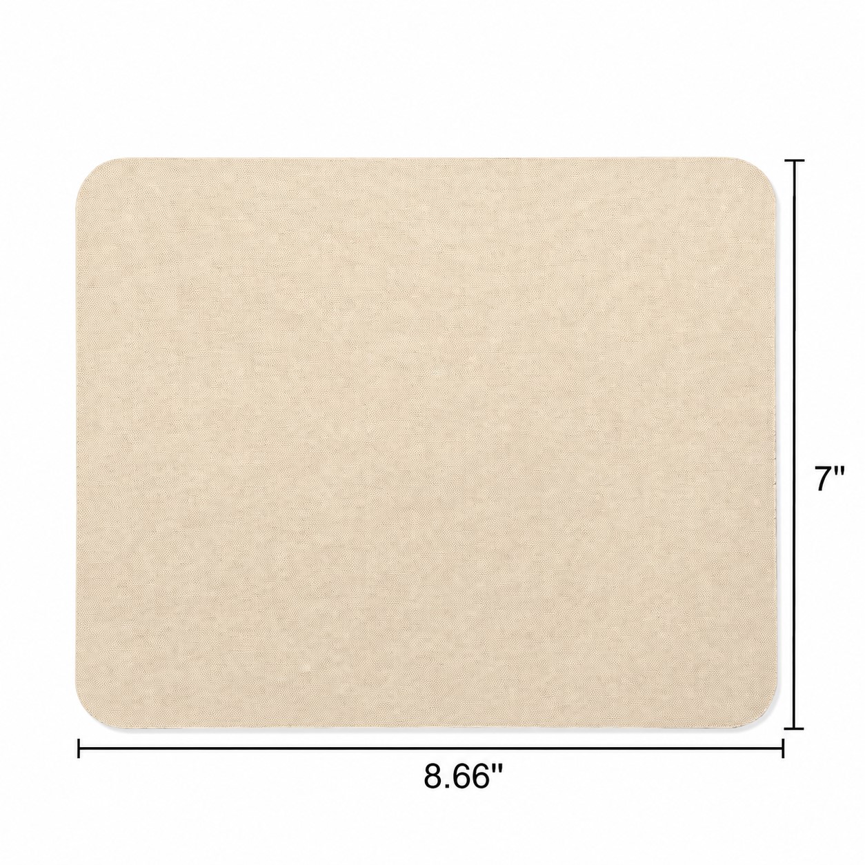 Thin Fabric Mouse Pad With Rubber Base — Natural Beige