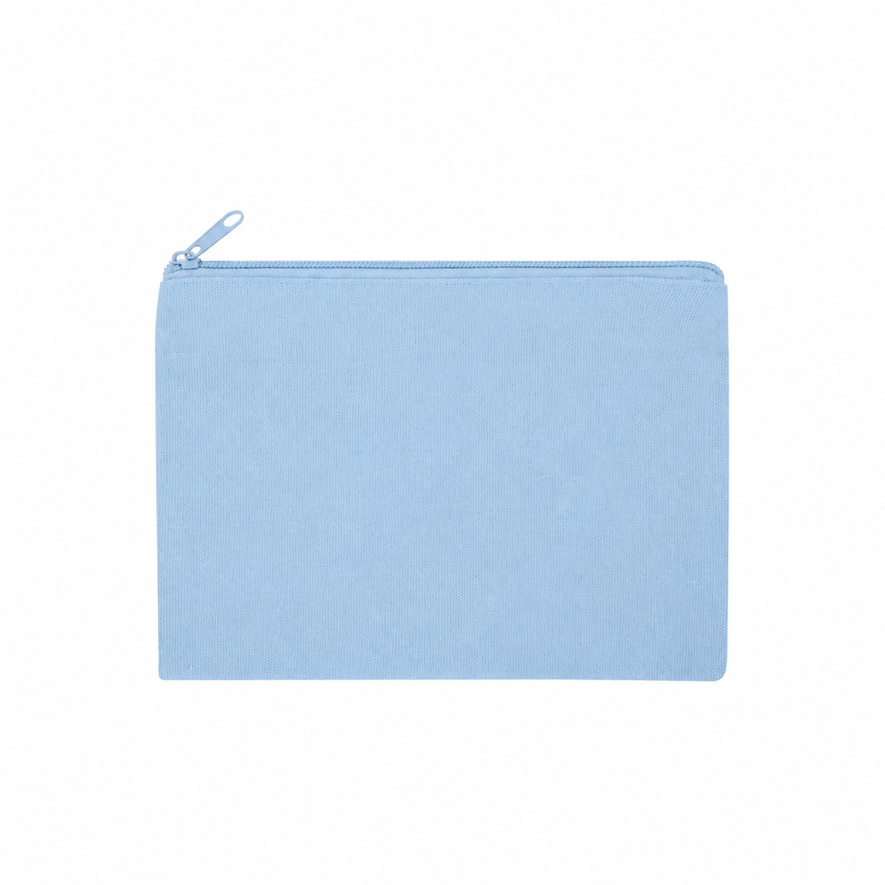 12 Oz Cotton Canvas Zipper Pouch — Light Blue