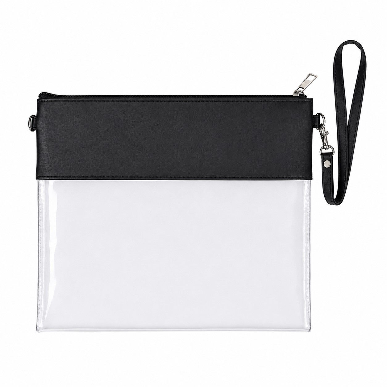 Clear Polyester Zippered Wristlet Pouch — view 2