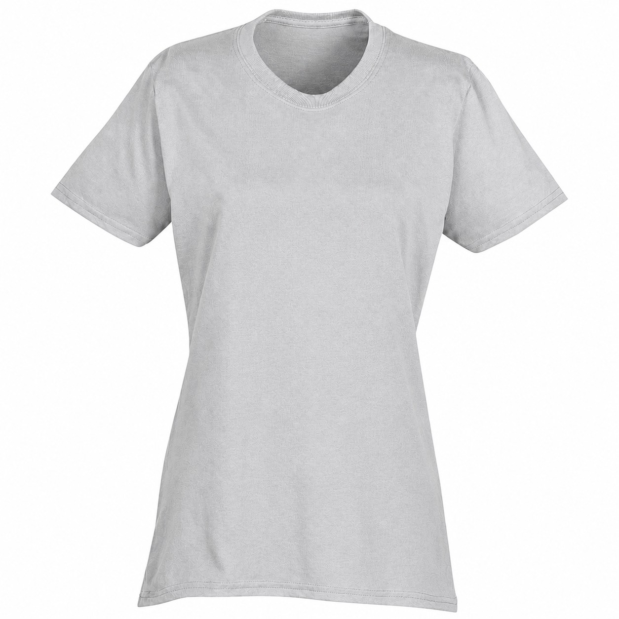 Ladies Cotton Polyester Crewneck Tee — Silver