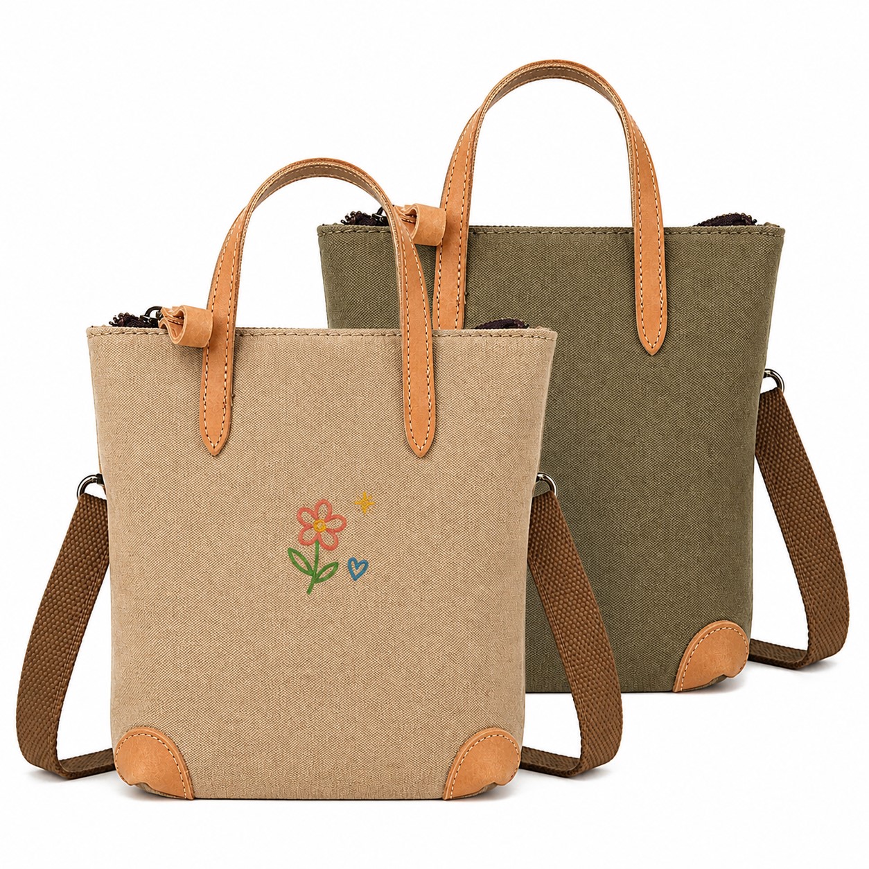 Mini Canvas Tote With Shoulder Strap