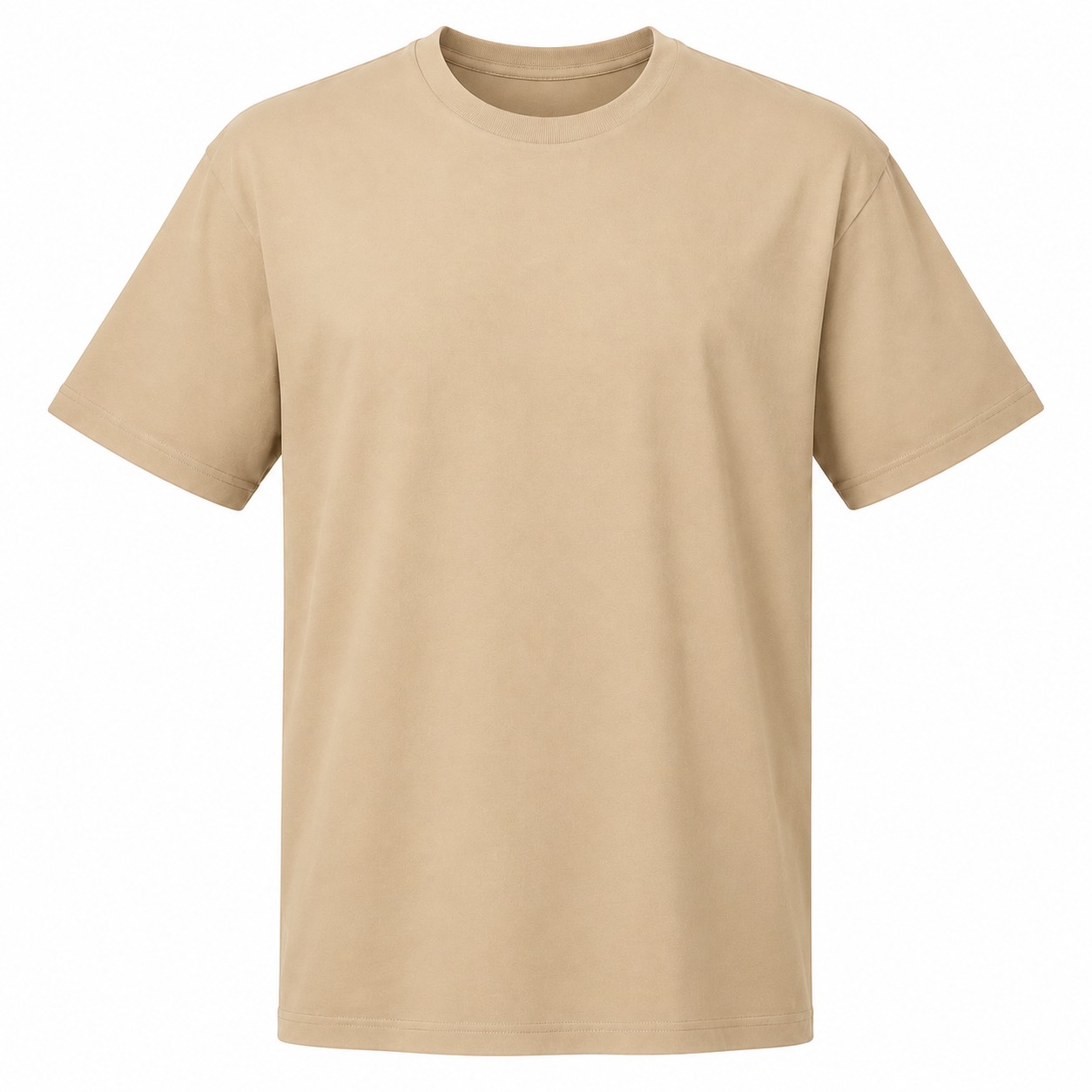 Men's Colorblock Polyester Quarter-Zip Pullover — Tan Beige