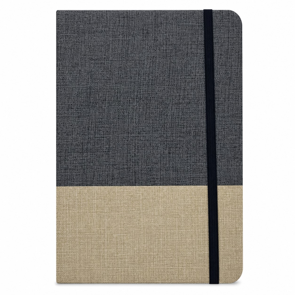 Colorblock Fabric Notebook With Elastic Band — view 2