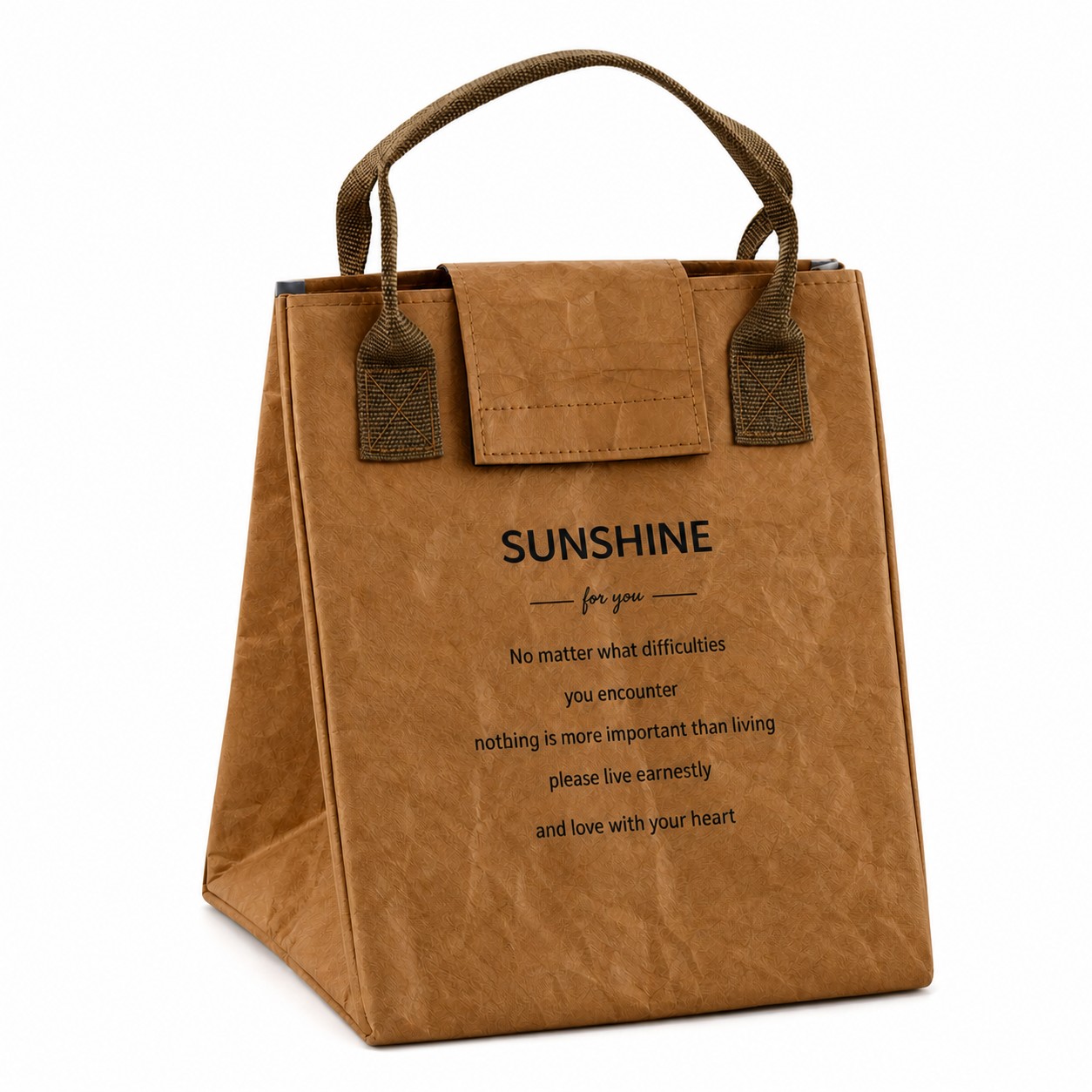 Insulated Polyester Lunch Box — Camel Brown