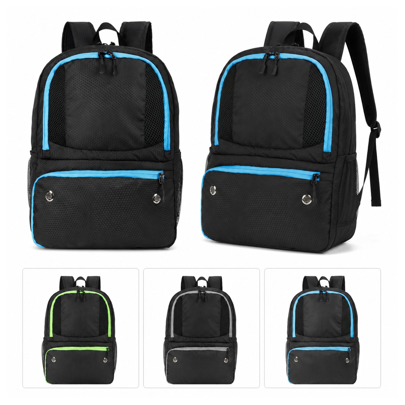 420D Polyester Black Backpack