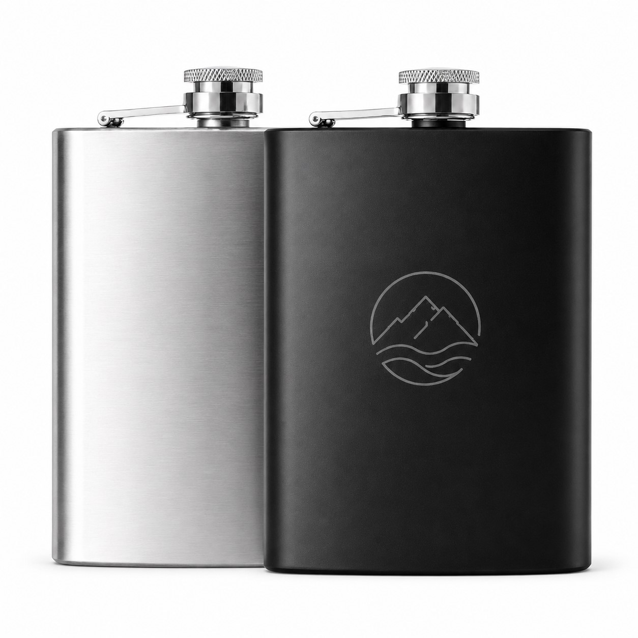 Attached Cap 8 Oz Stainless Steel Hip Flask