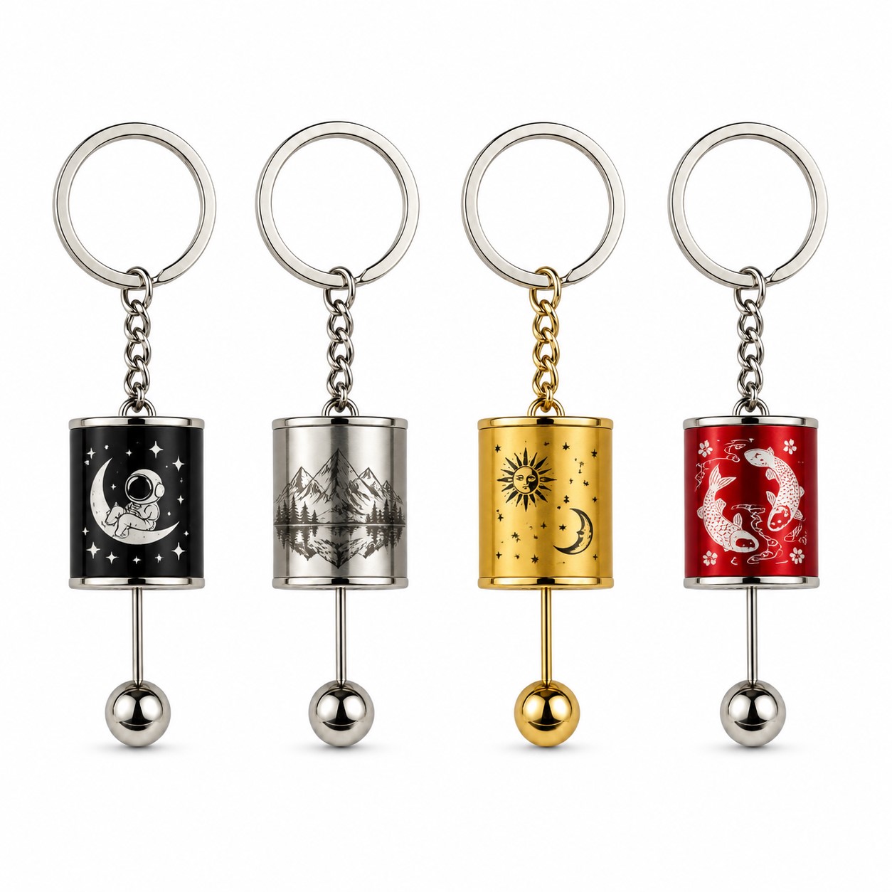 Mini Metal Gear Shift Fidget Keychain