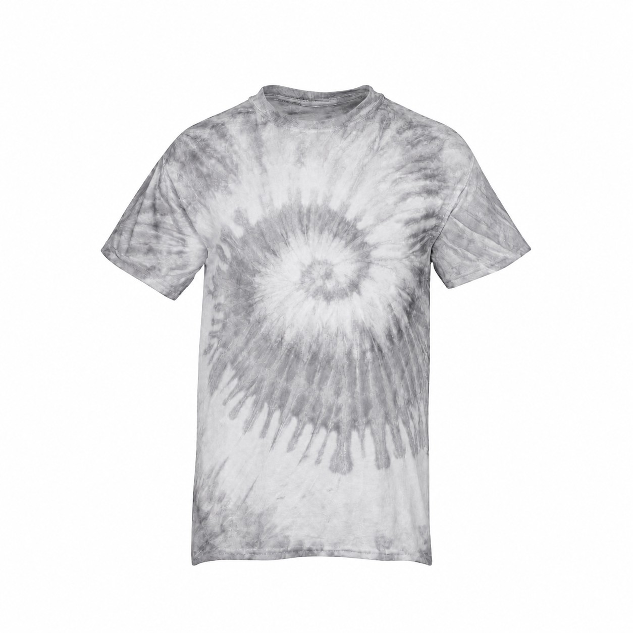 Spiral Tie Dye Cotton T Shirt — Silver