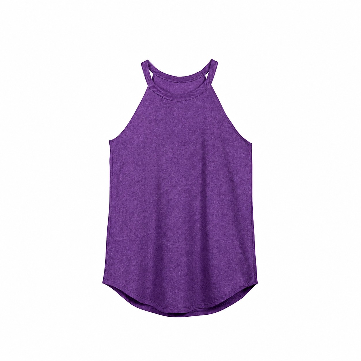 Ladies High Neck Tri Blend Tank Top — Purple