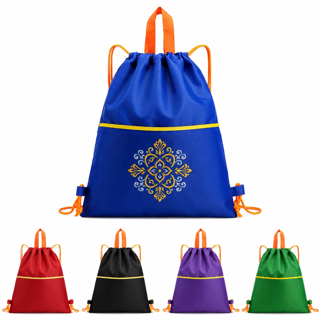 Polyester Drawstring Backpack With Carry Handle