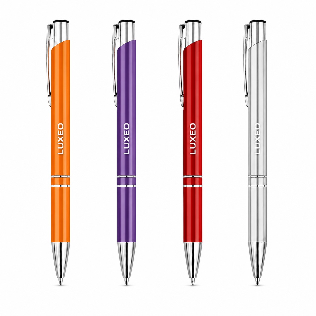 Retractable Metal Ballpoint Pen With Slim Clip