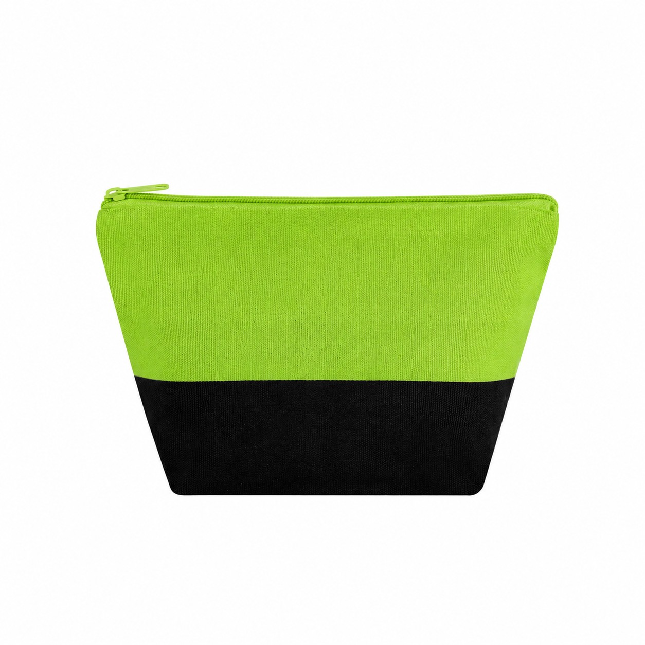 Canvas Zippered Storage Makeup Bag — Lime Green
