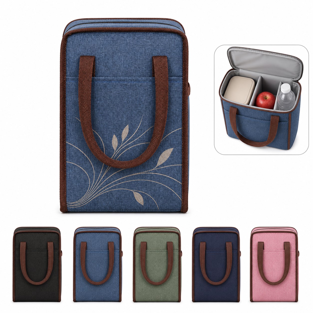 Insulated Polyester Lunch Bag With Front Pocket