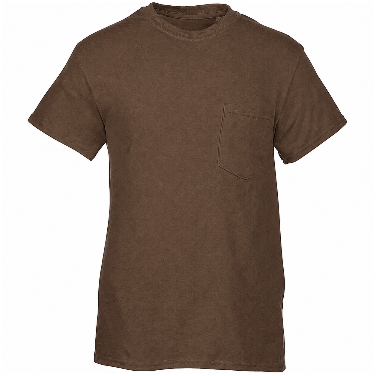 Heavy Cotton Pocket Uniform Tee — Brown
