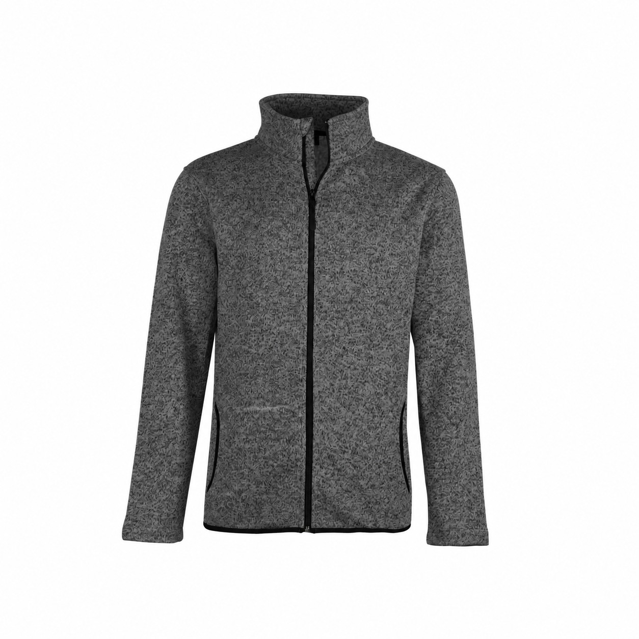 Heathered Full Zip Fleece Jacket — Heather Dark Gray