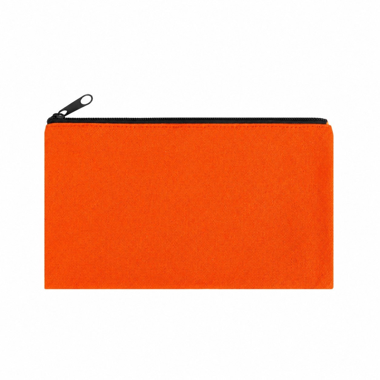 Zippered Storage Canvas Makeup Bag — Orange