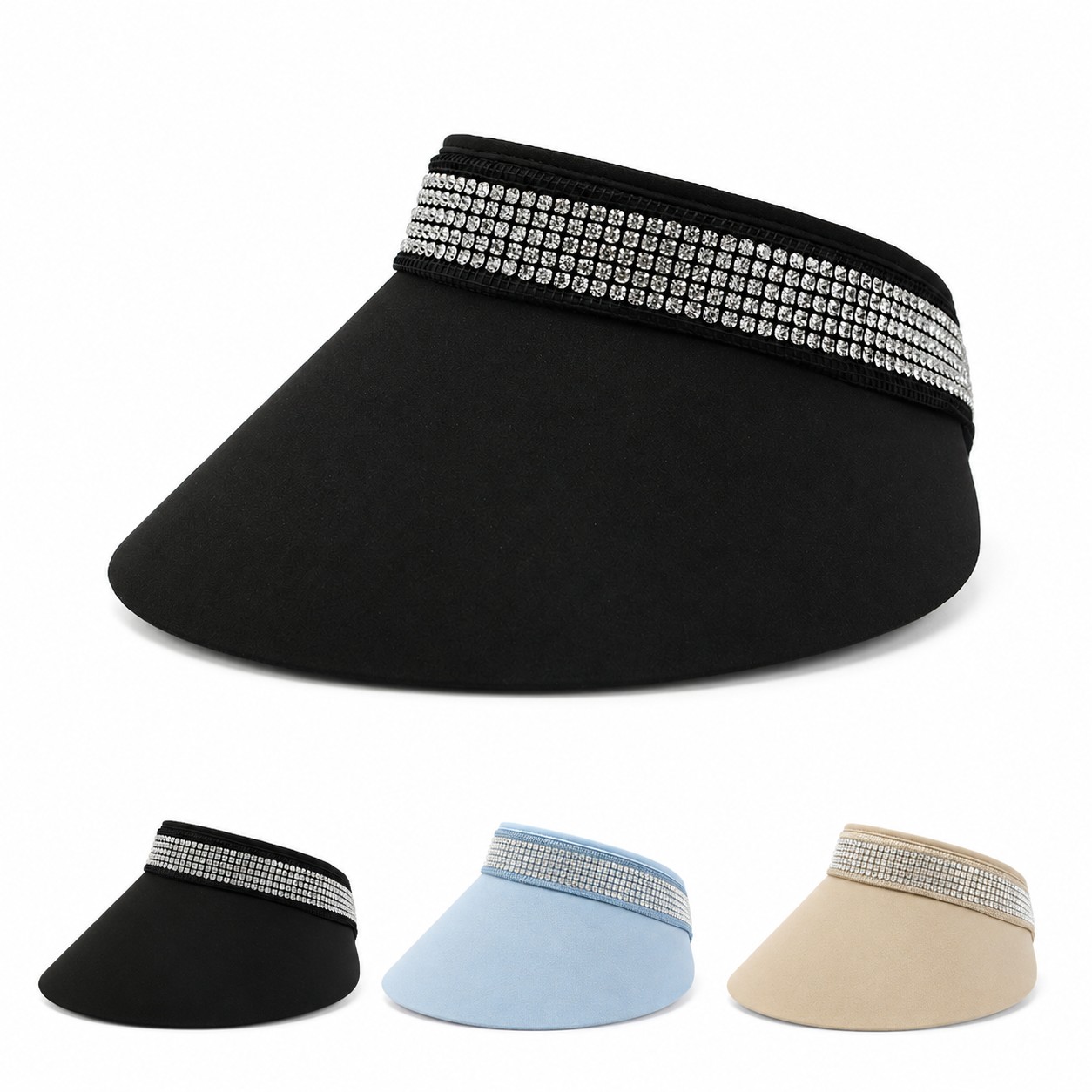Jeweled Polyester Sun Visor Hat