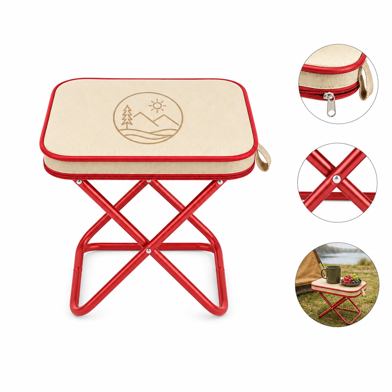 Compact Oxford Folding Camp Stool