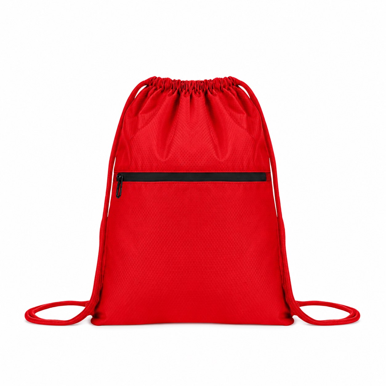 Polyester Roomy Drawstring Bag — Red
