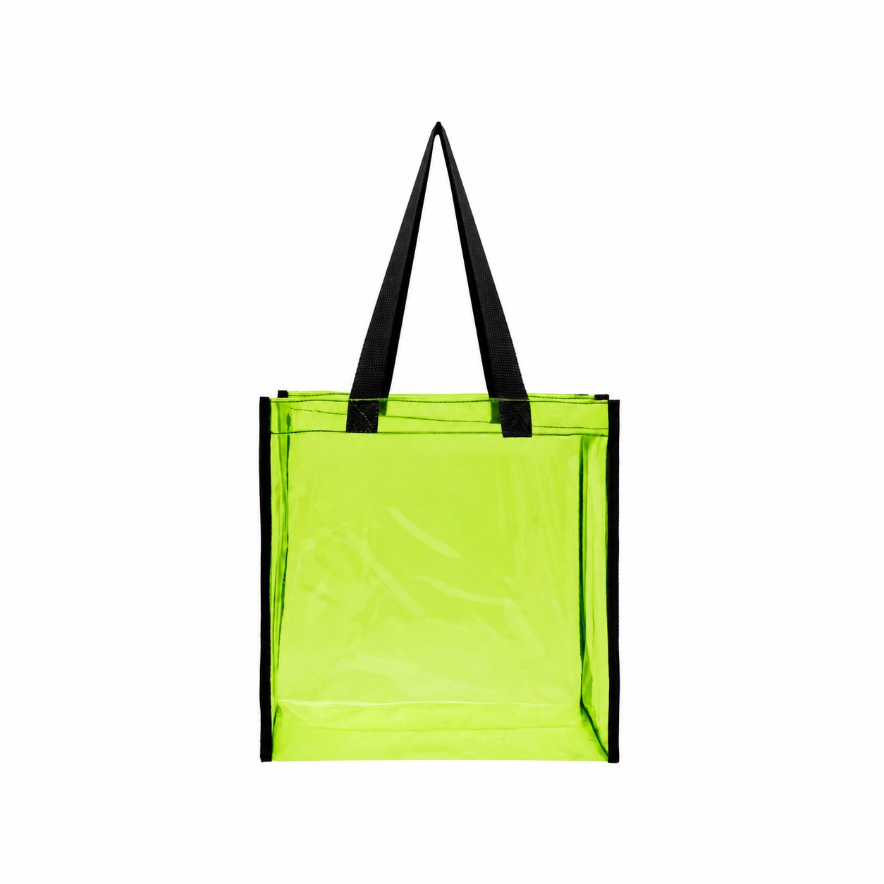 Clear PVC Tote Bag — Lime Green