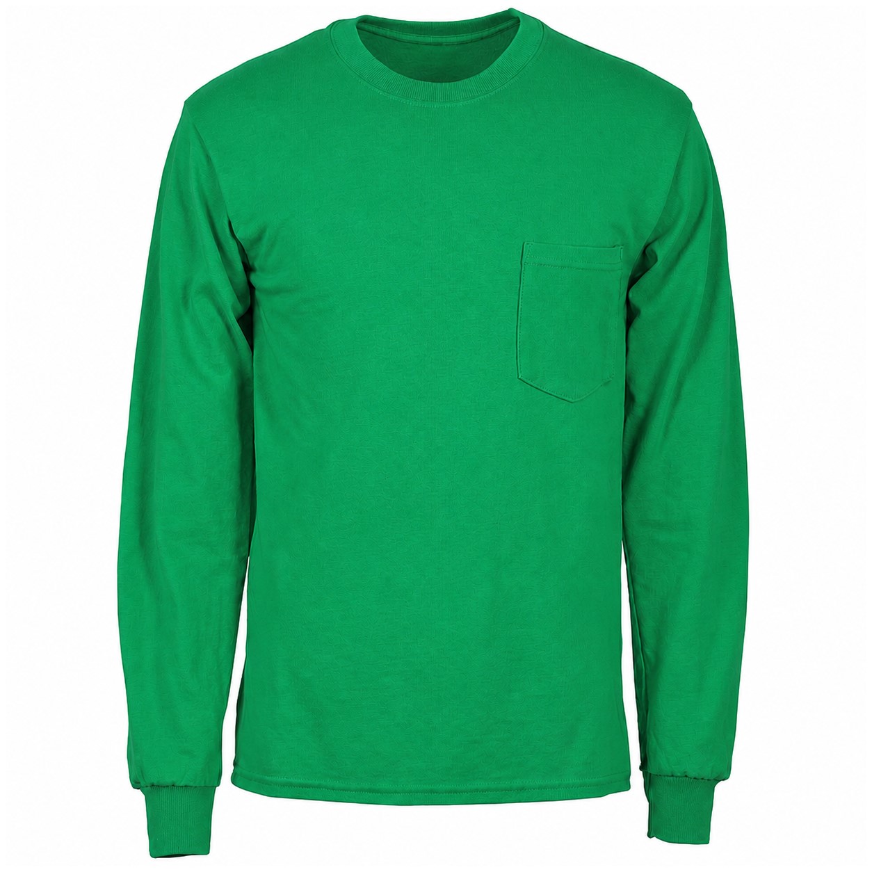 Cotton Pocket Long Sleeve Tee — Green