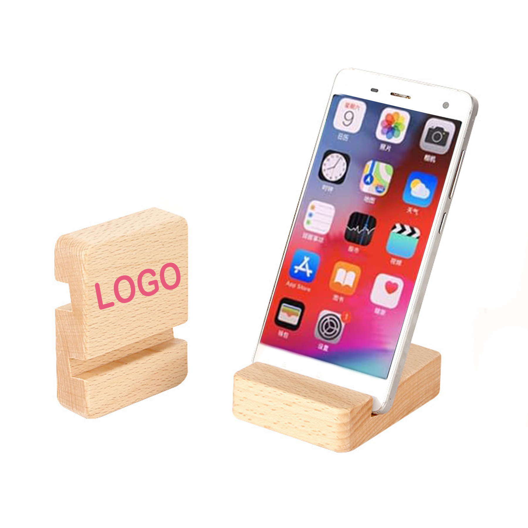 Beech Wood Desktop Phone Stand