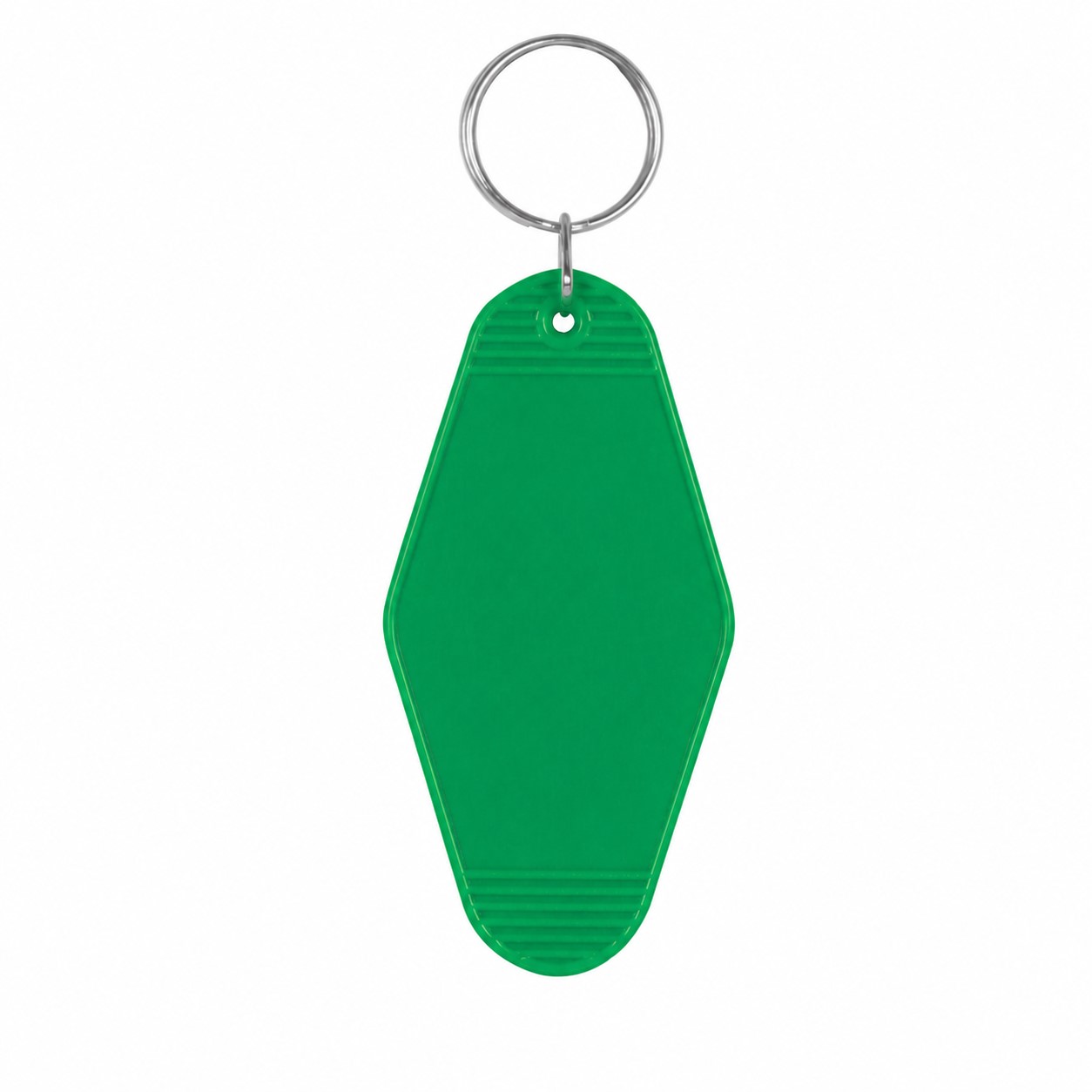 Plastic Motel Key Tag Ring — Green