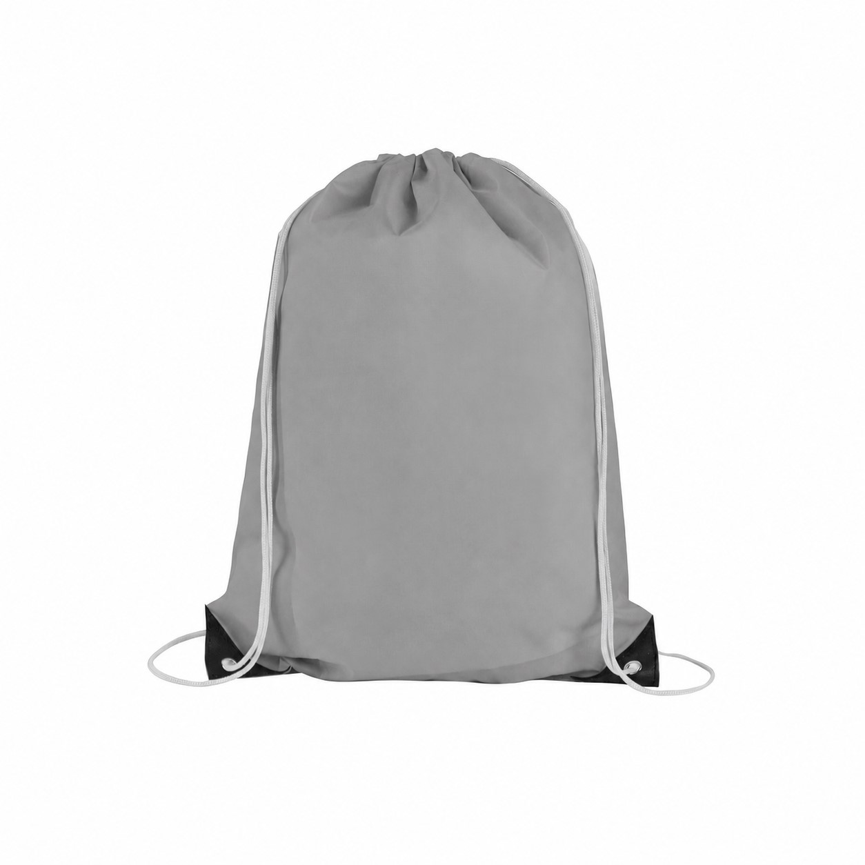 210D Polyester 14" Drawstring Bag — Gray