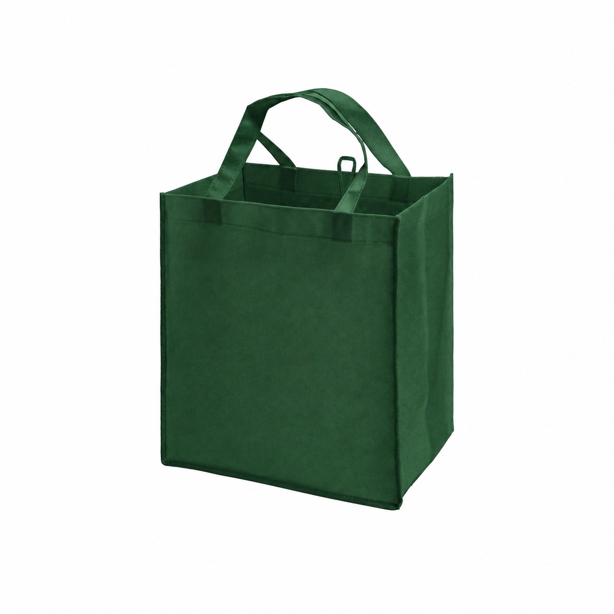 80GSM Non-Woven 16" Reinforced Handles Tote Bag — Forest Green