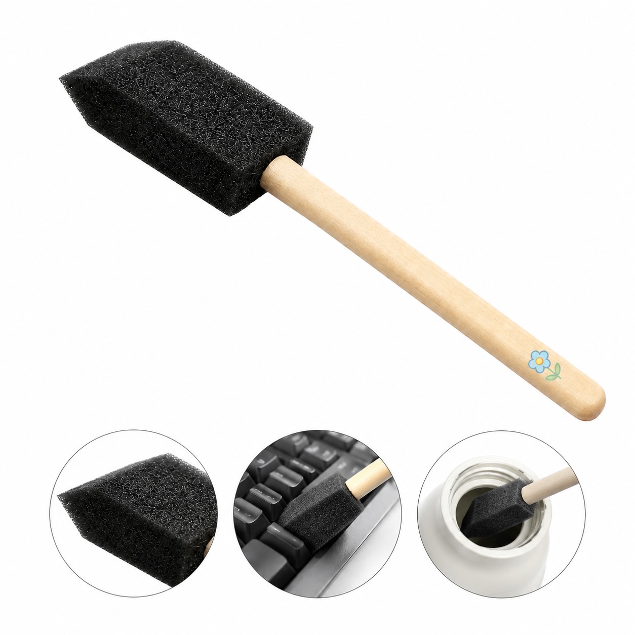 Slim PU Sponge Crevice Cleaning Brush