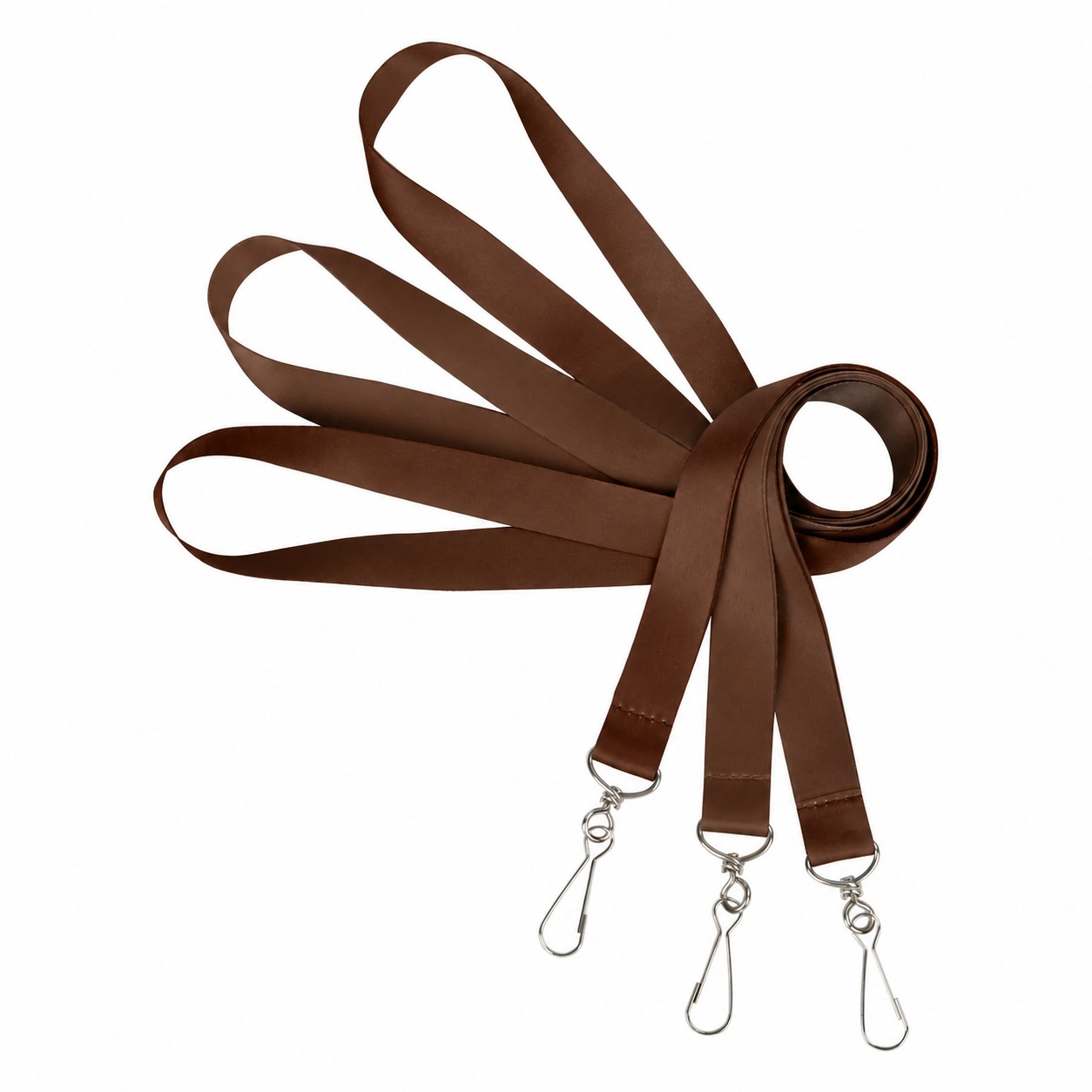 Polyester Lanyard With Clear Badge Holder — Brown