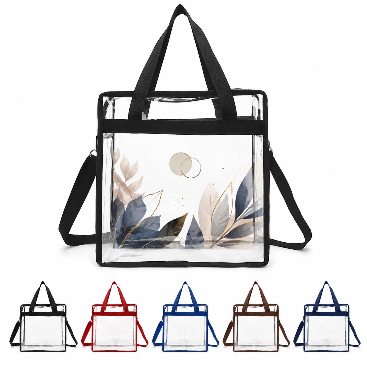 Transparent PVC Zippered Shoulder Tote