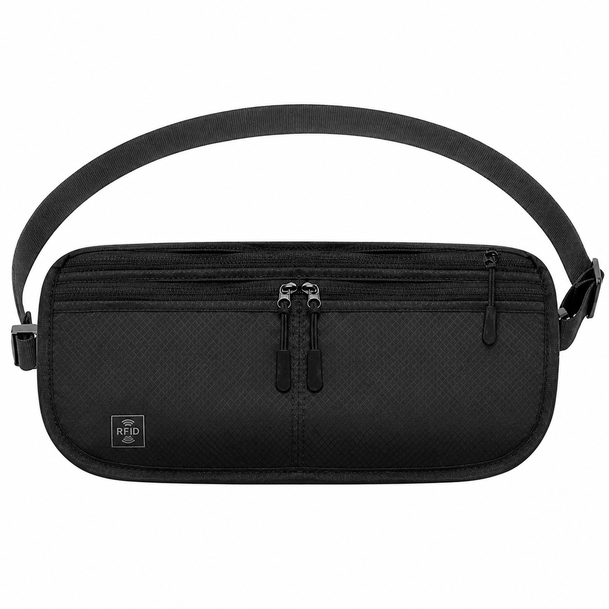 RFID Lined Nylon Crossbody Waist Pouch — view 2