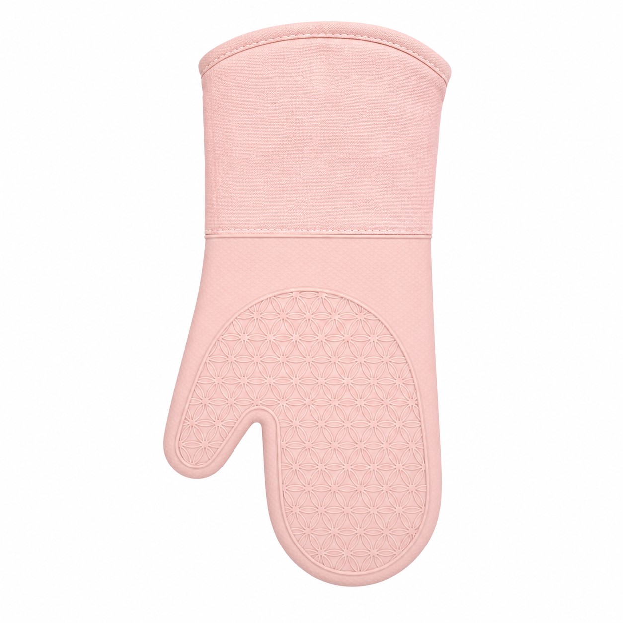 Long Silicone Oven Mitt With Cotton Lining — view 2