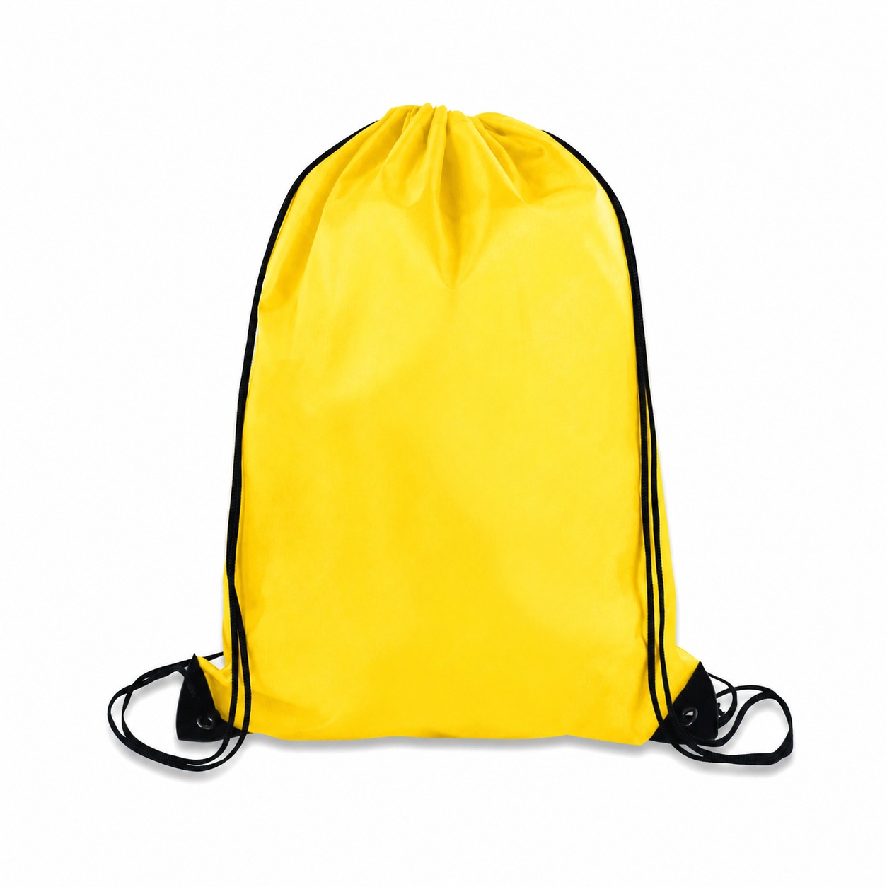 Metal Grommets 210D Polyester Drawstring Bag — Yellow