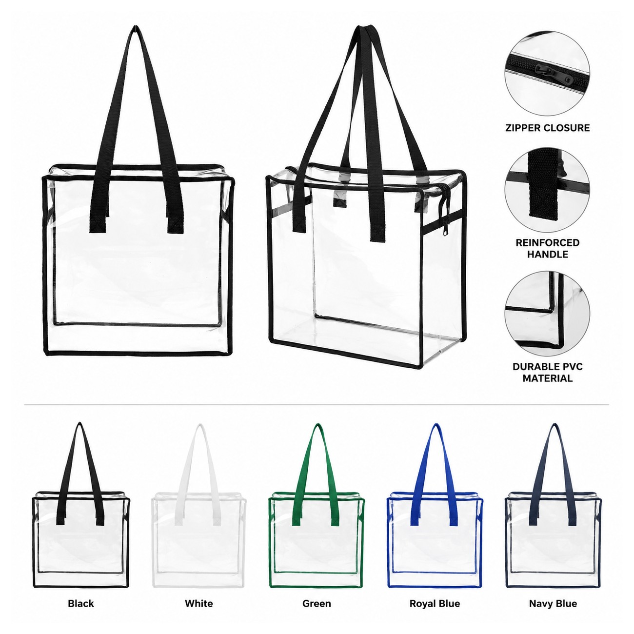 PVC Zippered Storage Tote Bag