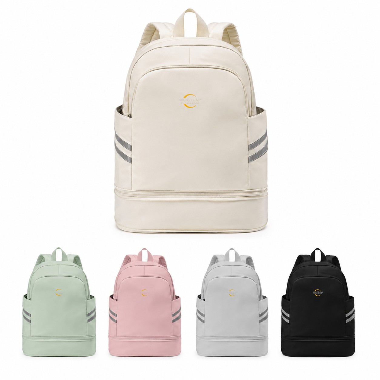 Nylon Gym Backpack With Shoe Compartment
