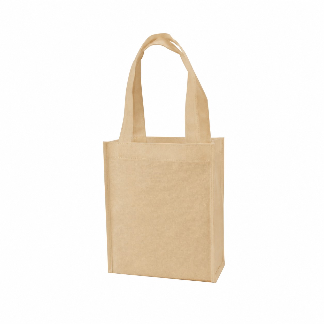 Mini 4" Gusset Tote Bag — Tan Beige