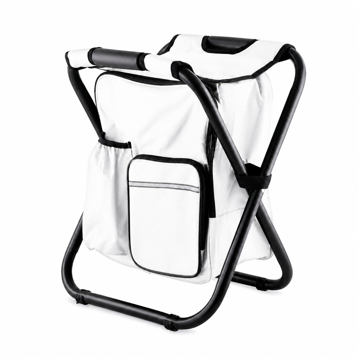 Insulated Backpack Folding Camp Chair — Clear White