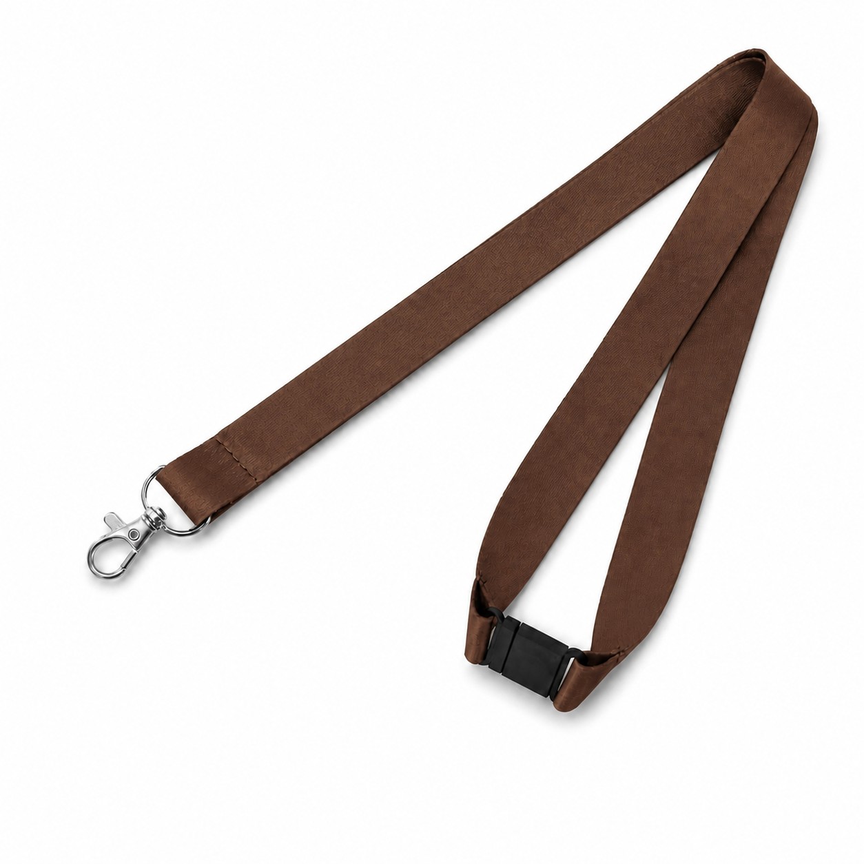 Polyester Breakaway Lobster Clip Lanyard — Brown