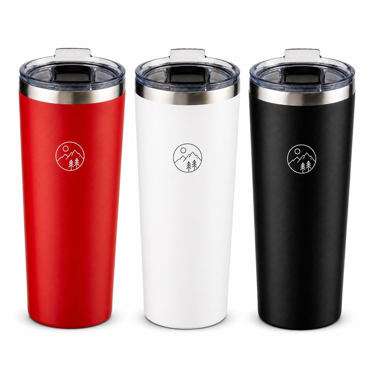 Clear Lid Insulated Stainless Steel Tumbler