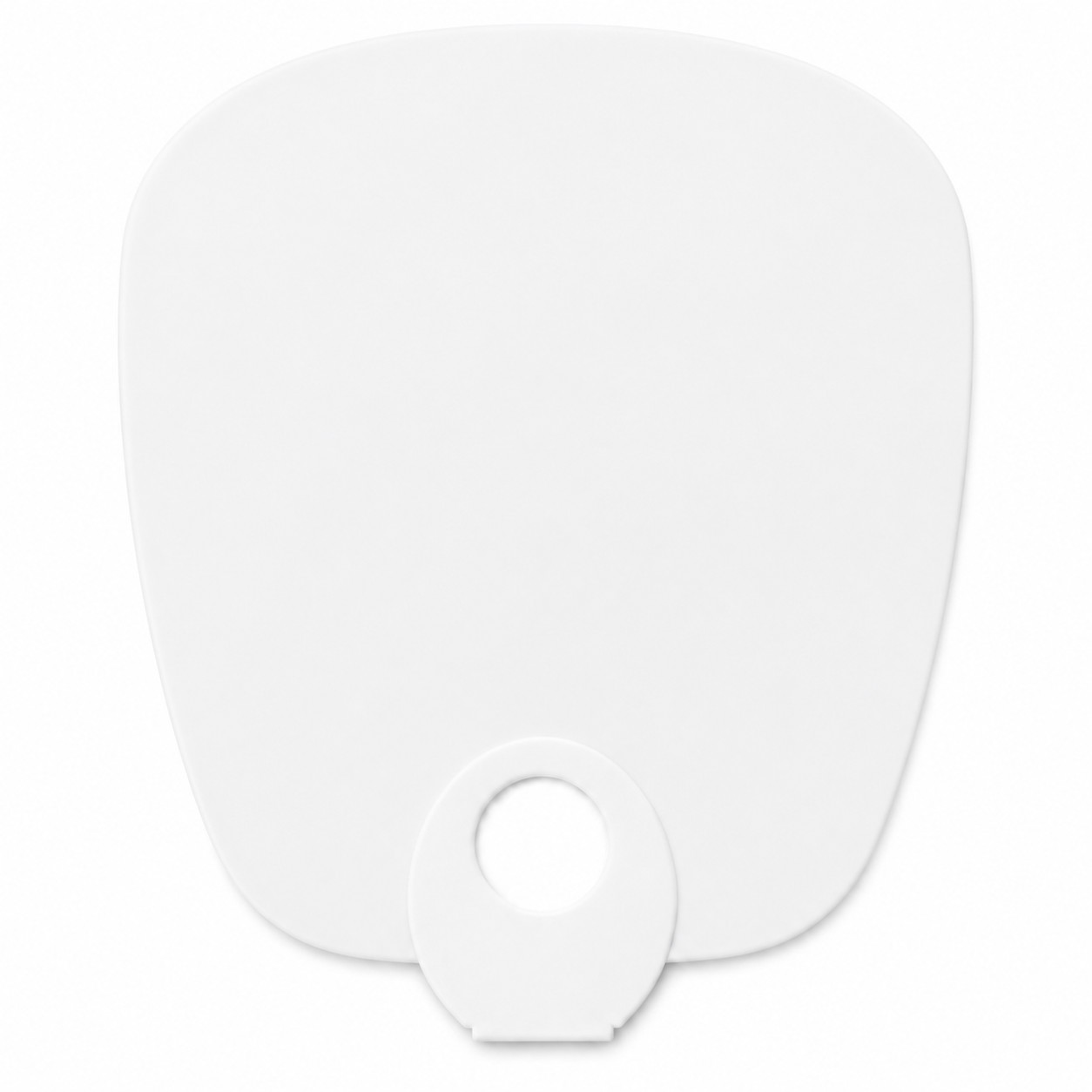 O Shape Polypropylene Hand Fan — White