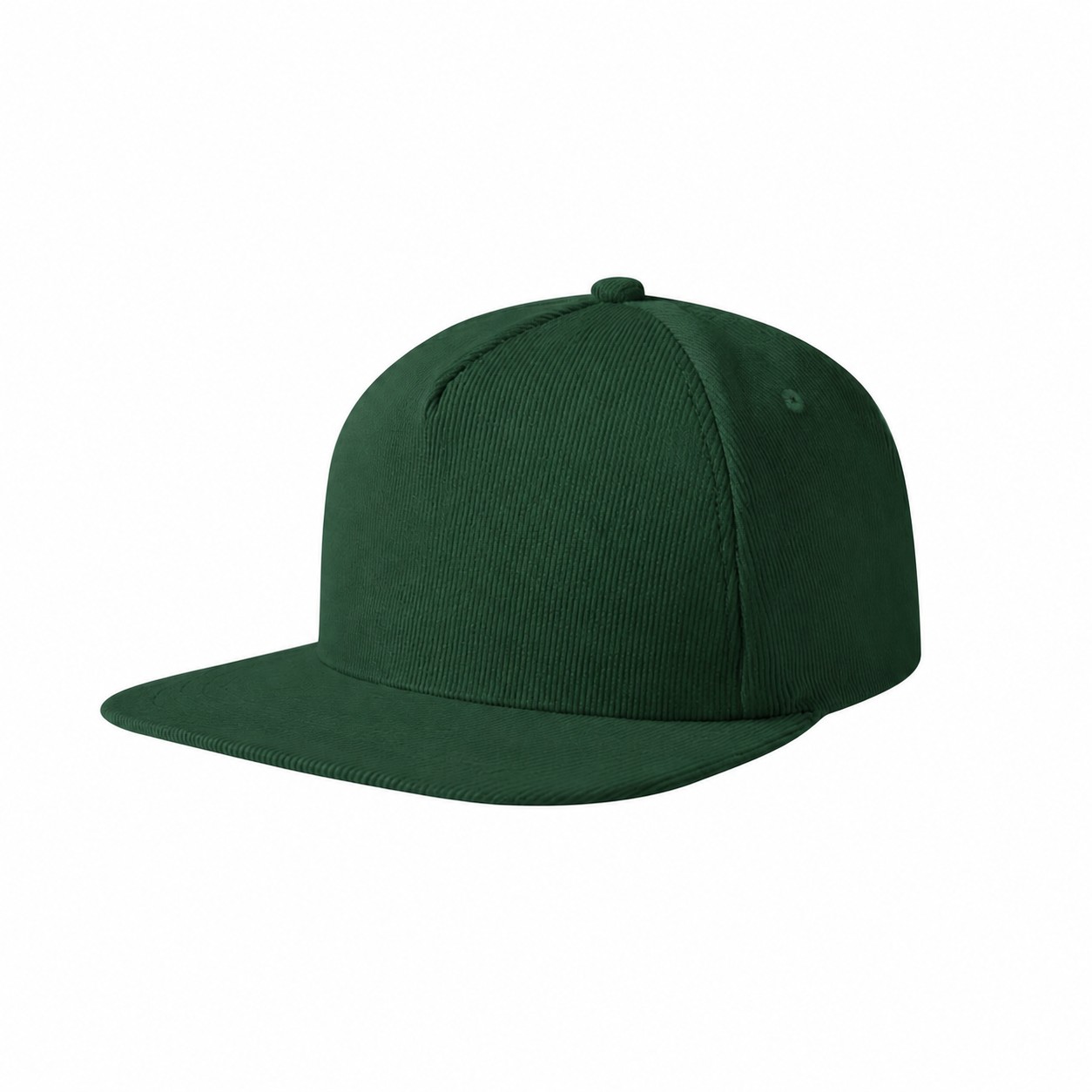 Corduroy Snapback Closure Cap — Forest Green