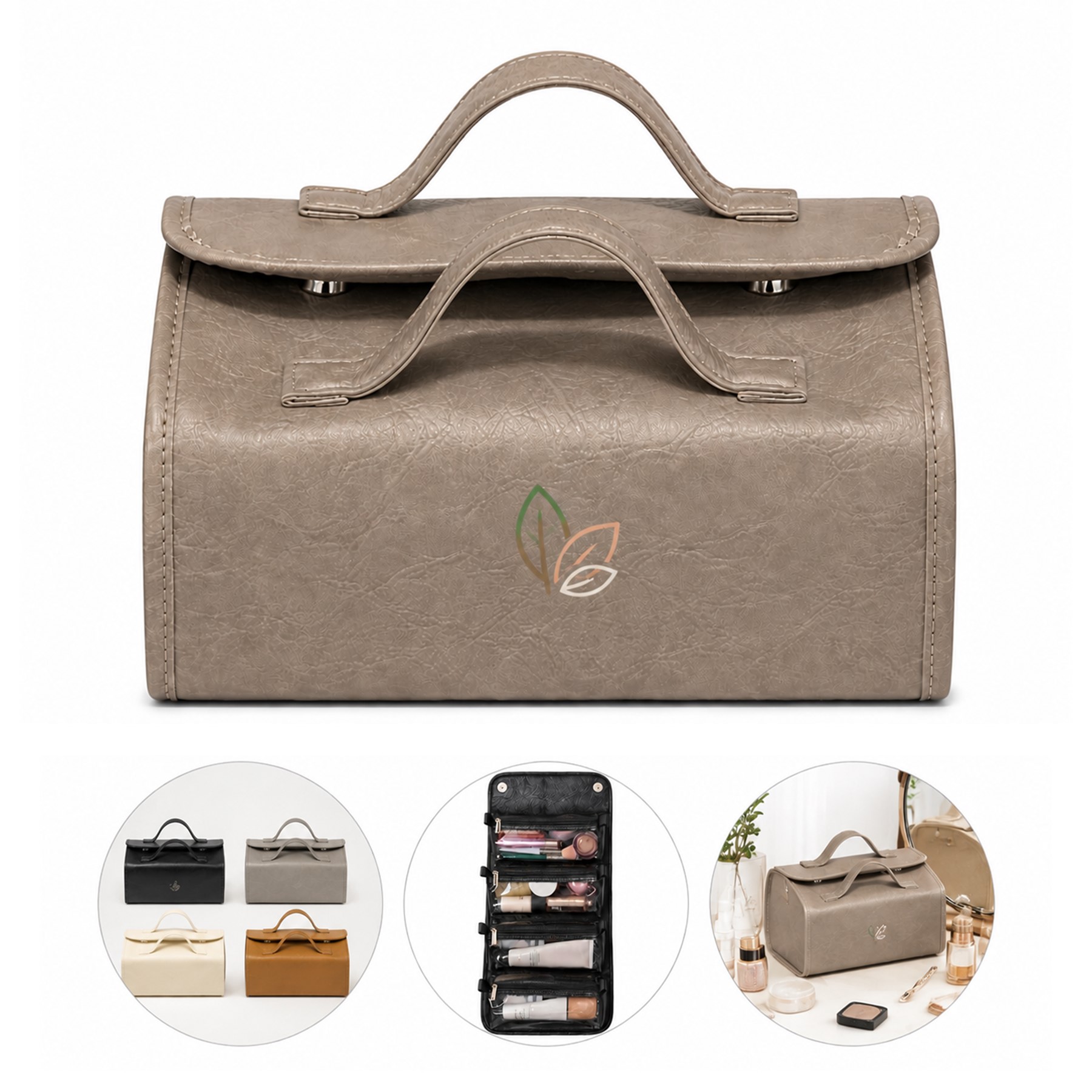 Folding PU Cosmetic Organizer Bag